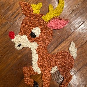 Vintage Melted plastic popcorn Rudolf